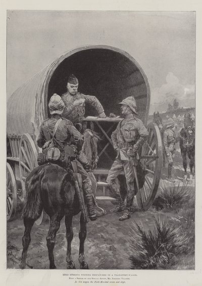 トランスポートワゴンで派遣を書くロバーツ卿 作： Richard Caton Woodville junior